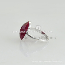 Handmade Silver Ruby Rings, Wholesale 925 Sterling Silver Rings Gemstone Bezel Jewelry Supplier